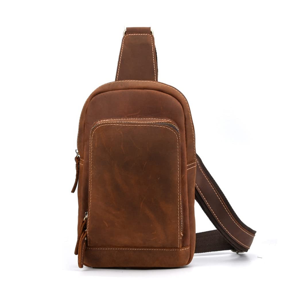 Vintage Men's Chest Bag - Retro Small Crossbody Backpack for Outdoor Sports & Travel | Shoulder Sling Bag | 28x16x3cm | Trendy Casual & Adventure Use