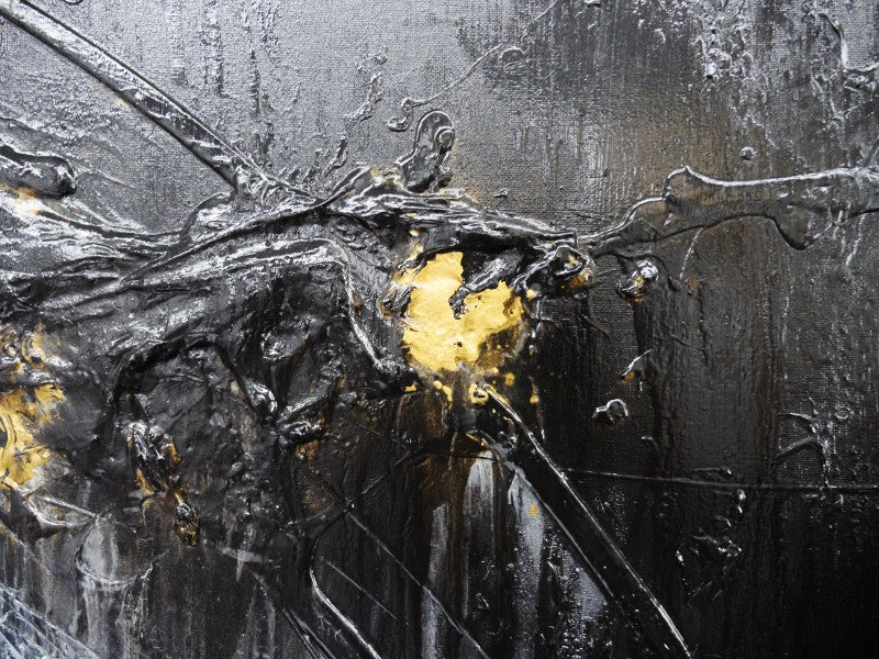Abstract Black and Gold Wall Art Canvas Print 63