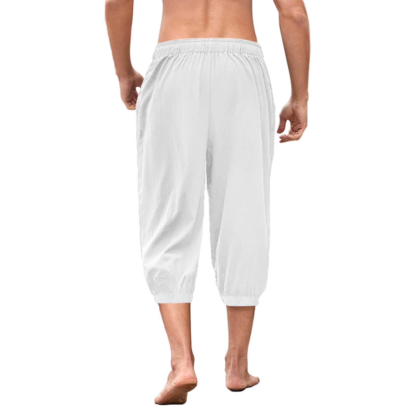 Medieval Pirate Shorts for Men - Cotton Linen Harem Pants for Beach & Summer