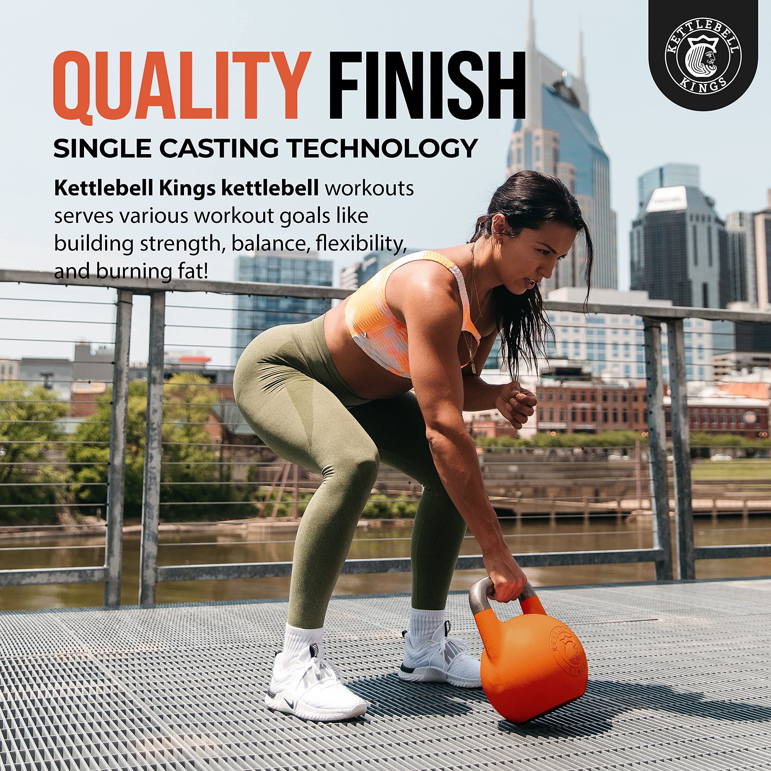 Kettlebell Kings Competition Kettlebells 8-48kg (35mm Handle) - Premium Weight Lifting Equipment for Home Gym & Strength Training | Ideal for HIIT, CrossFit & Functional Fitness Workouts for Men & Women | Perfect for High Repetition Exercises, Powerlifting & Full-Body Conditioning