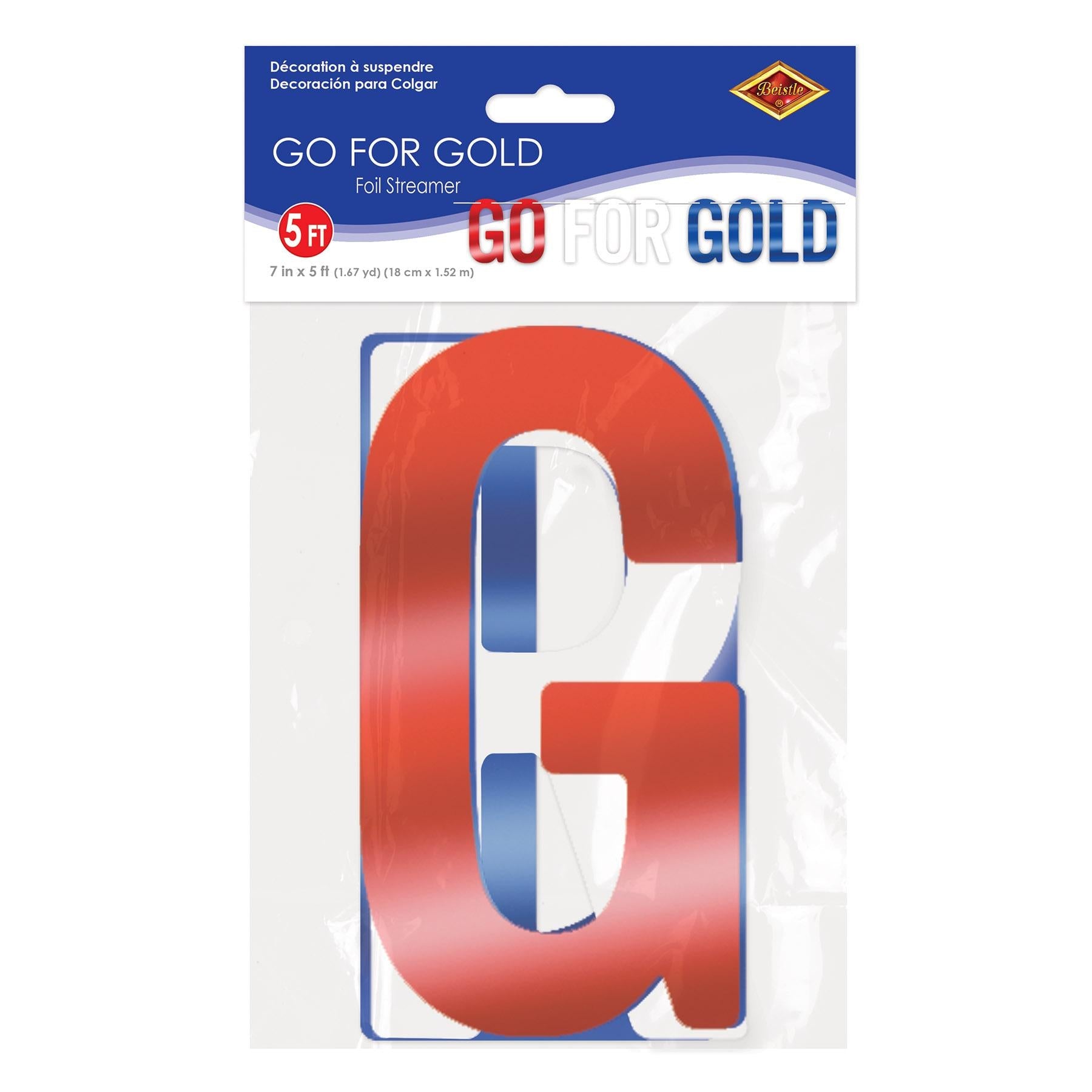 12 Pack Beistle Foil Go For Gold Streamers - Premium Party Decorations for Birthday, Graduation & Celebration Events