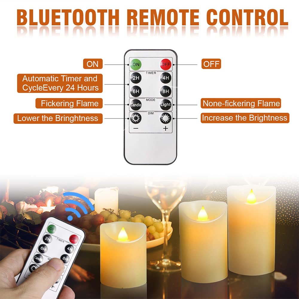OSHINE LED Flameless Candles - 3 Pack Ivory Pillars, 300H Battery, Remote & Timer for Home Decor