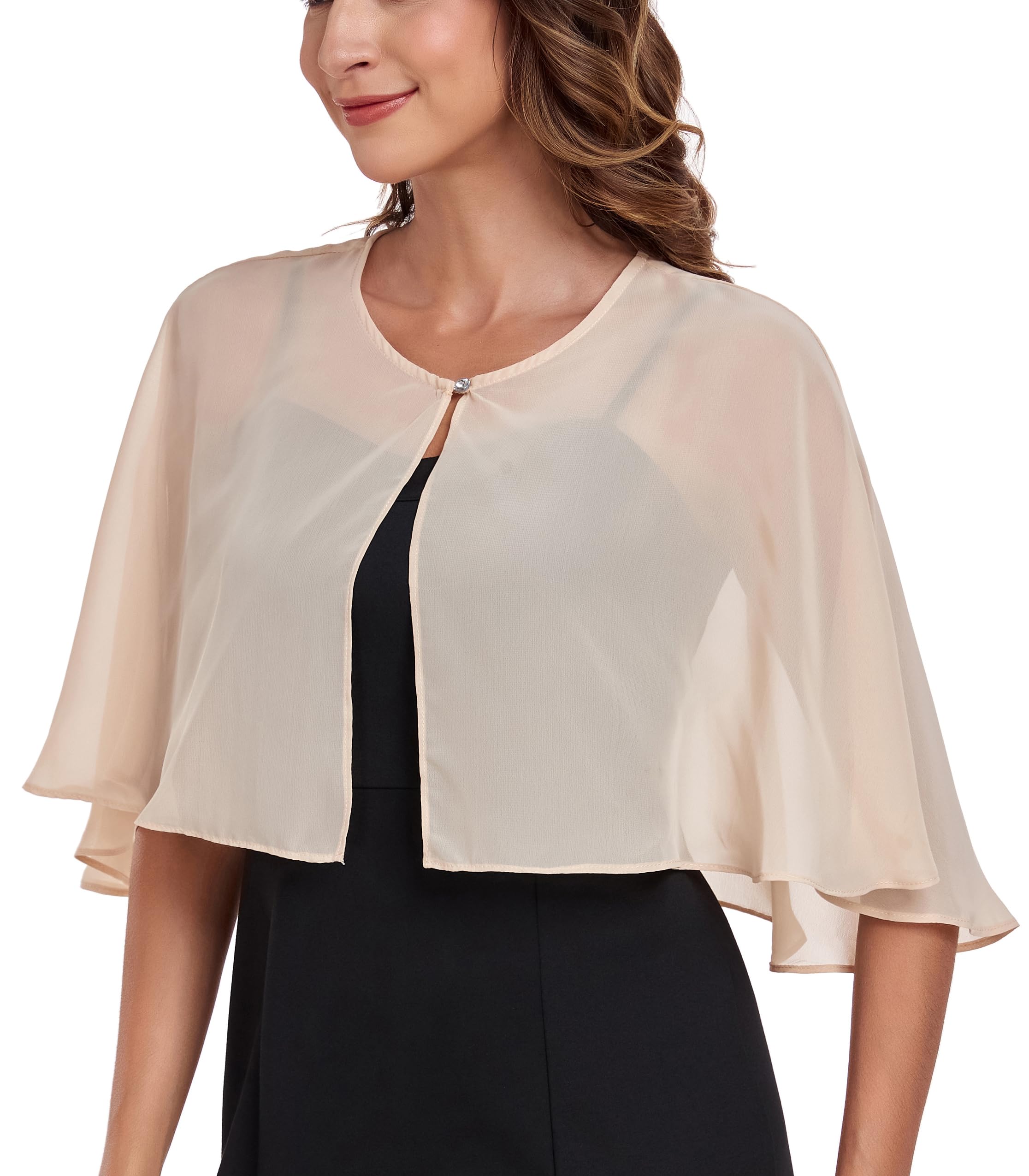 Elegant Women's Chiffon Shawls & Wraps - Evening Dress Scarves, Wedding Guest Shawl, Bridesmaid Capelets for Special Occasions | Perfect for Weddings, Parties & Formal Events