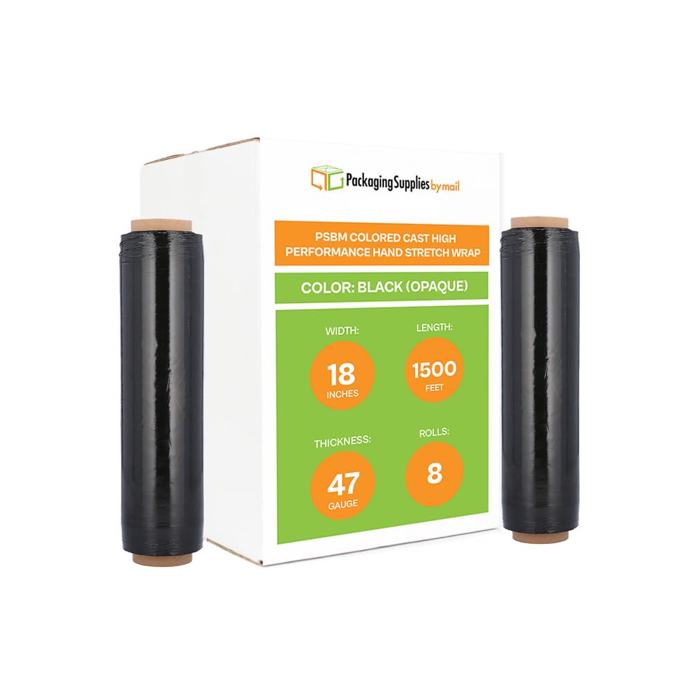 PSBM Black Dark Stretch Wrap - 8 Pack, 18