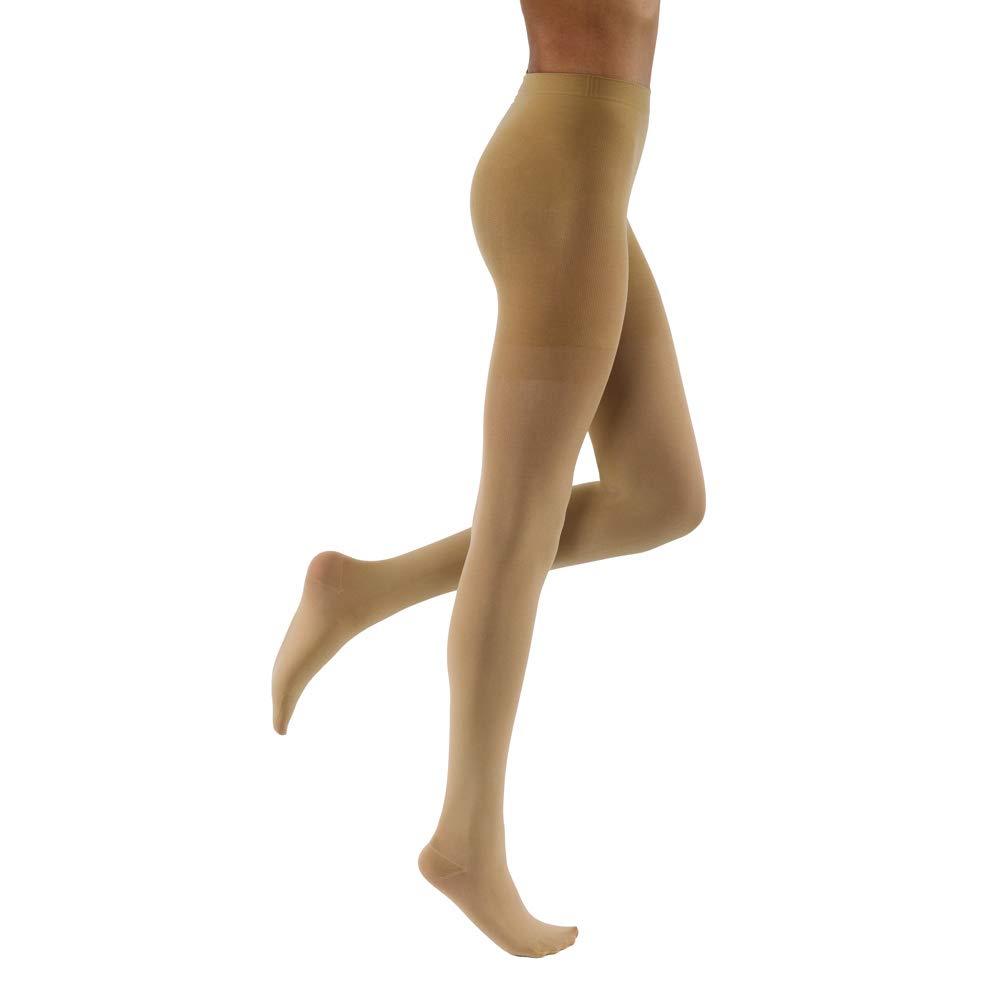 JOBST Relief Waist High Graduated Compression Stockings 30-40mmHg - Comfortable Unisex Medical Socks for Circulation & Swelling - Closed Toe, Beige, Small - Perfect for Travel, Pregnancy & Varicose Vein Relief