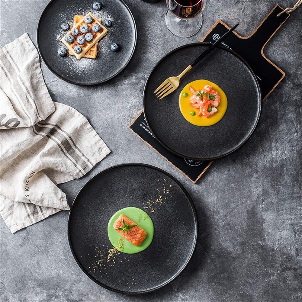 Nordic Ceramic Salad Plate with High Edges for Fruit, Cheese & Dessert - Perfect for Home Dining & Parties
