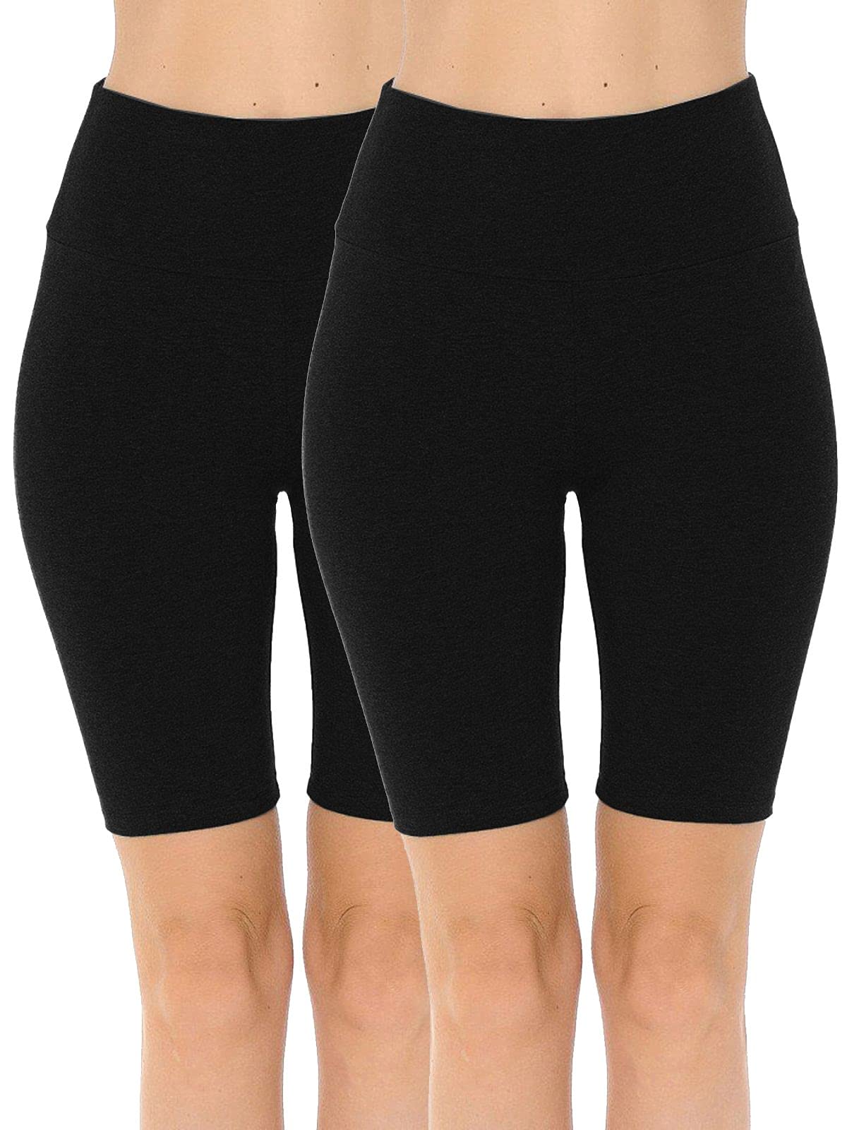 FashionMille High Waist Yoga Leggings for Women - Workout Athletic Bike Shorts, Comfortable Knit Gym Pants for Yoga, Running & Fitness Training