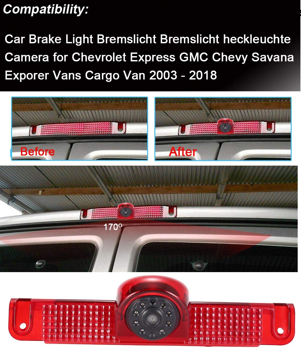 New Version Car Third Roof Top Mount Brake Lamp Camera with 7
