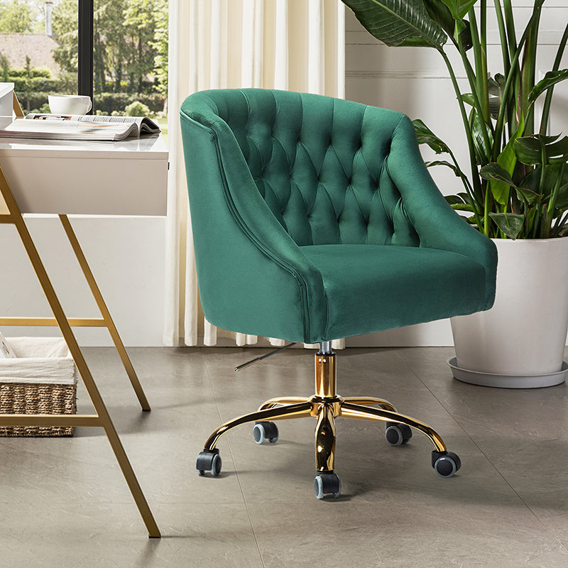 Penelope Velvet Tufted Office Chair - Ergonomic Executive Desk Chair with Lumbar Support - Perfect for Home Office, Gaming & Workspace Comfort