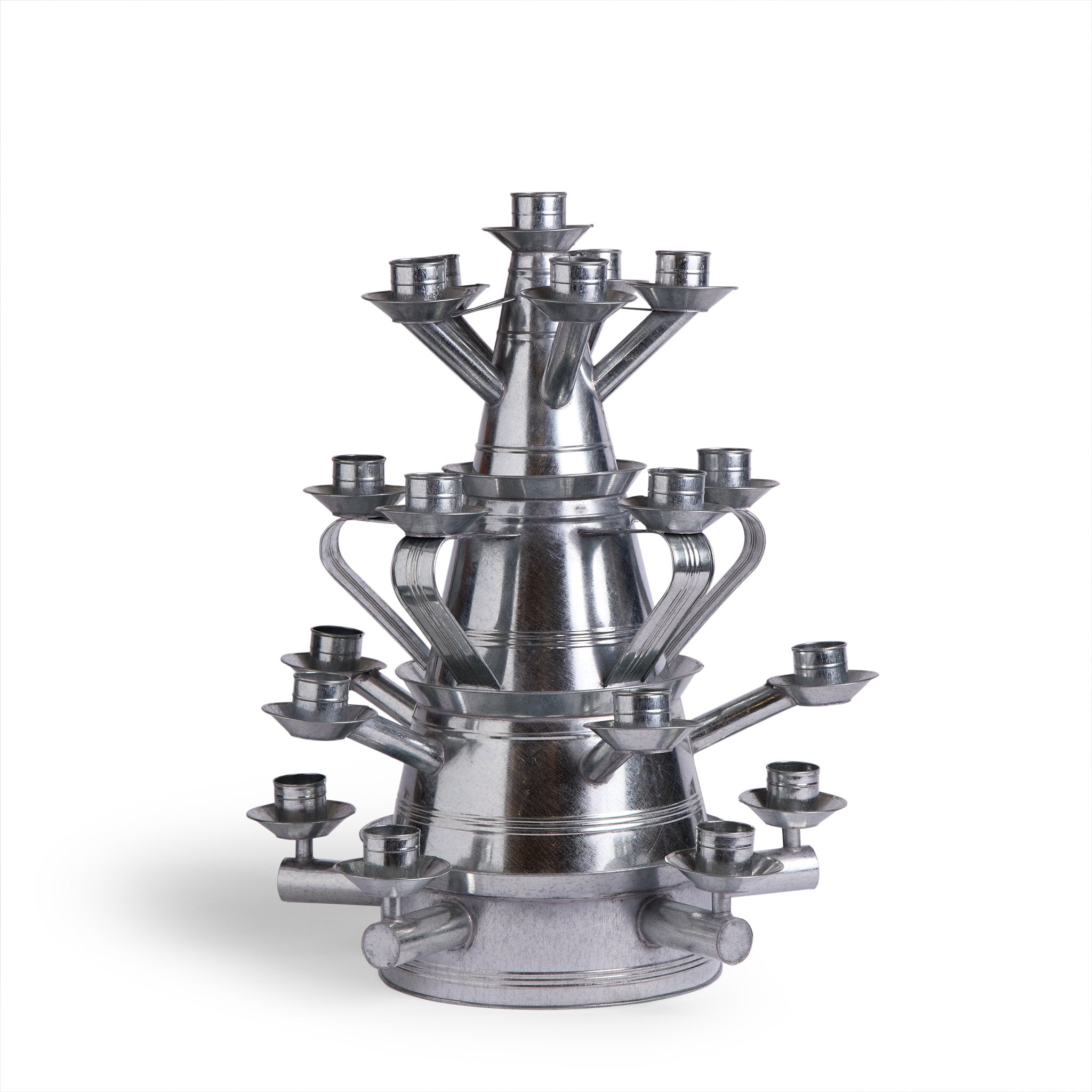 Galvanized Steel Candle Tower - Rustic Decorative Candle Holder for Indoor/Outdoor Weddings, Parties & Home Decor