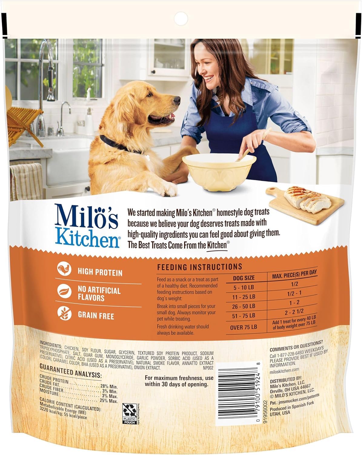 Premium Milo's Kitchen Chicken Jerky Strips for Dogs - 15oz Natural Protein Dog Treats | Grain-Free Training Rewards & Healthy Snacks for Small & Large Breeds | Perfect for Outdoor Adventures & Daily Training