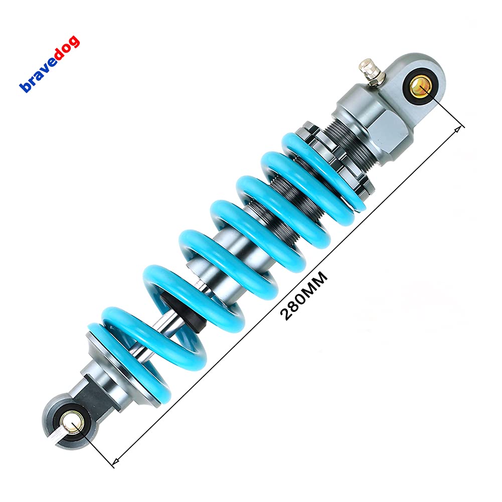 280mm Rear Shock Absorber for Dirt Pit Bike & ATV - Heavy Duty Suspension Spring Damper with Blue Coating | Off-Roading, Trail Riding & Motocross Accessories