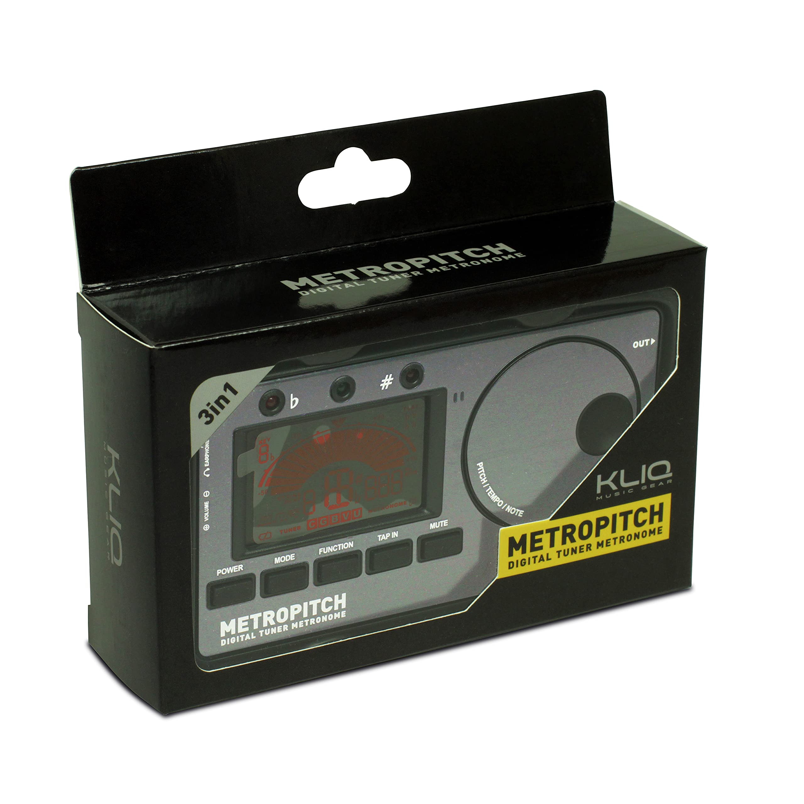 KLIQ MetroPitch - Professional Digital Metronome Tuner for Guitar, Bass, Violin, Ukulele - Accurate Chromatic Tuning Modes (Pewter Grey) - Perfect for Practice, Studio Recording & Live Performances