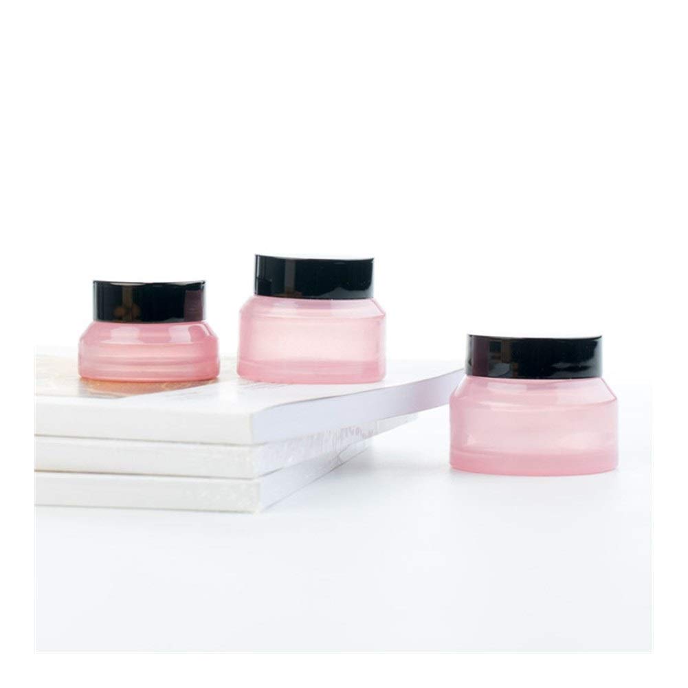 20PCS 15g/30g/50g Empty Pink Glass Cosmetic Bottles - PET Travel Containers for Facial Cream, Lip Balm & Makeup Samples - Reusable Mini Jars for Skincare, DIY Beauty & Travel Essentials (Pink Glass)