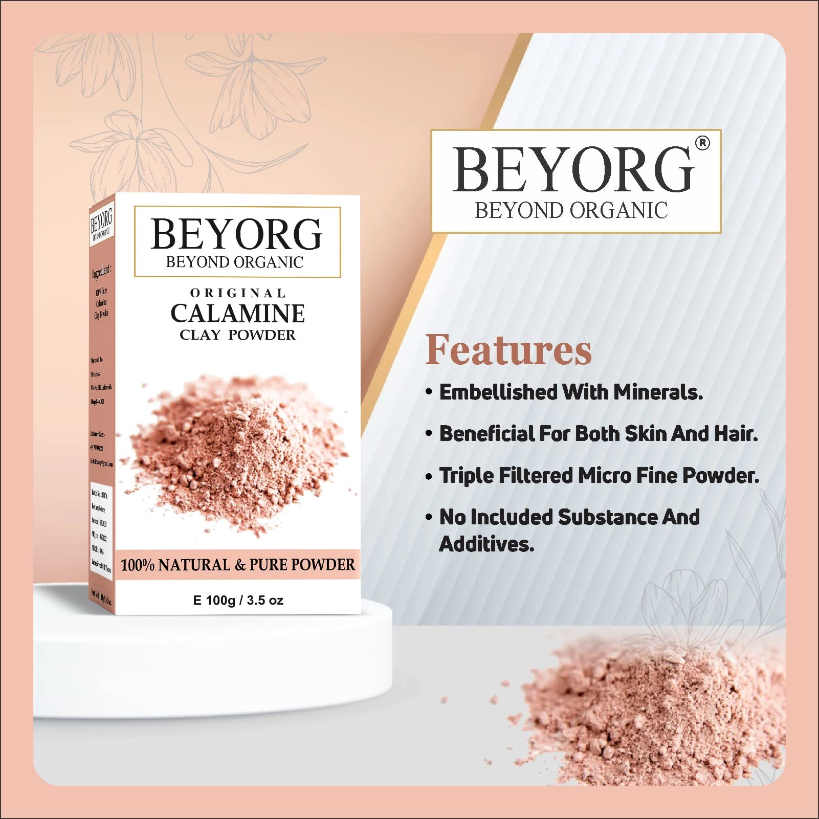 Organic Aloe Vera Powder & Calamine Clay Powder for Acne Treatment, Anti-Aging, Blackhead Removal & Deep Pore Cleansing - Natural Skincare for Clear, Youthful Skin | Perfect for DIY Face Masks, Spot Treatments & Daily Skincare Routine