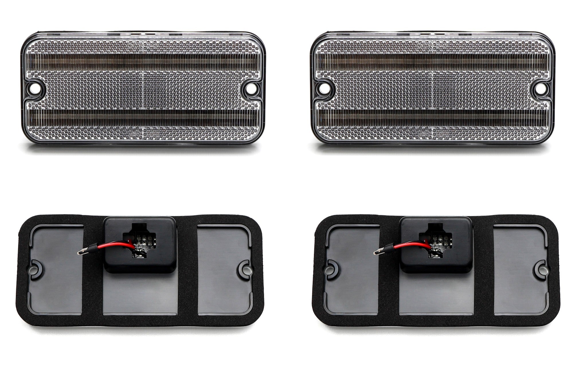 1968-1972 Chevy/GM Pickup SUV Clear Double Row Amber/Red Full LED Side Marker Lights - Durable Replacement for Improved Visibility & Safety - Perfect for Off-Roading, Night Driving & Classic Car Restoration