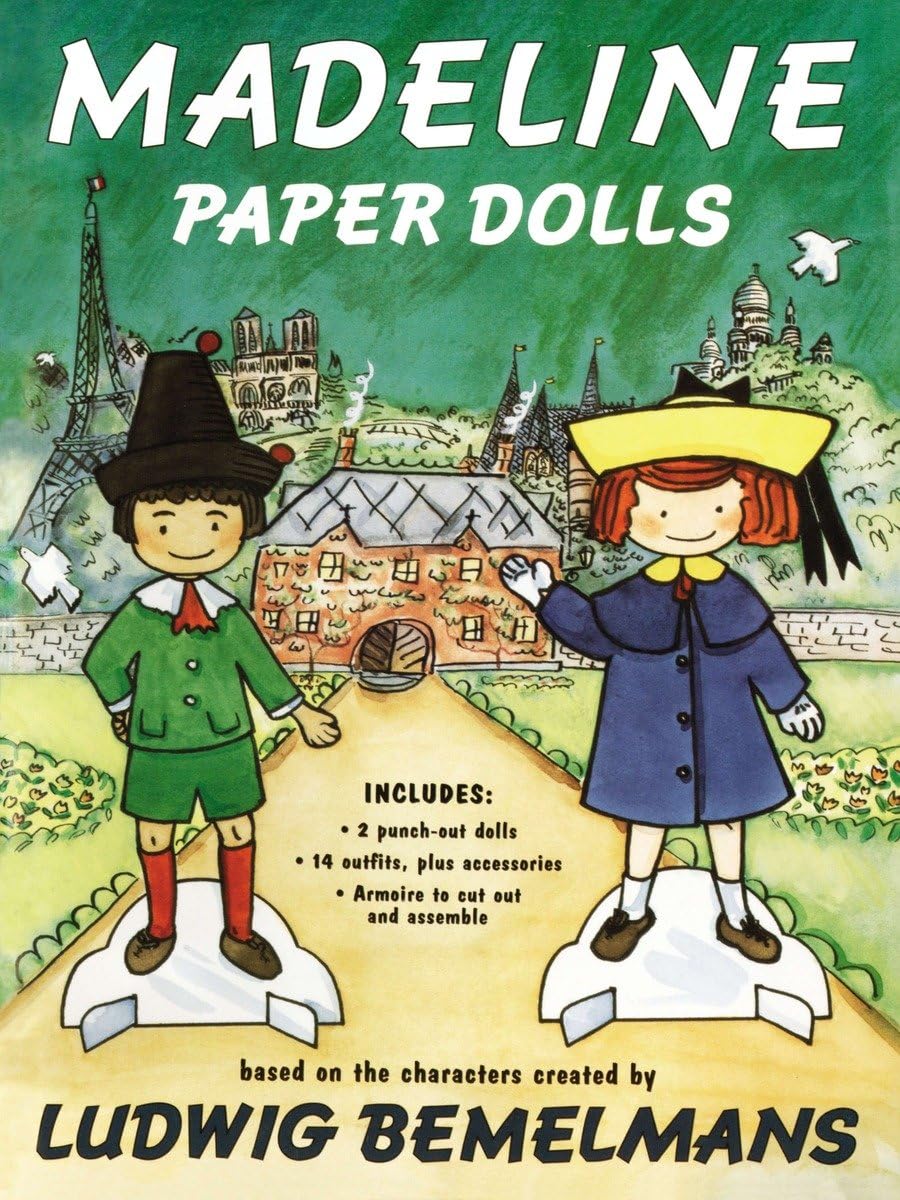 Madeline Paper Dolls Set - Classic Children's Book Character Dolls for Creative Play & Storytelling | Perfect for Kids' Birthday Gifts & Educational Activities