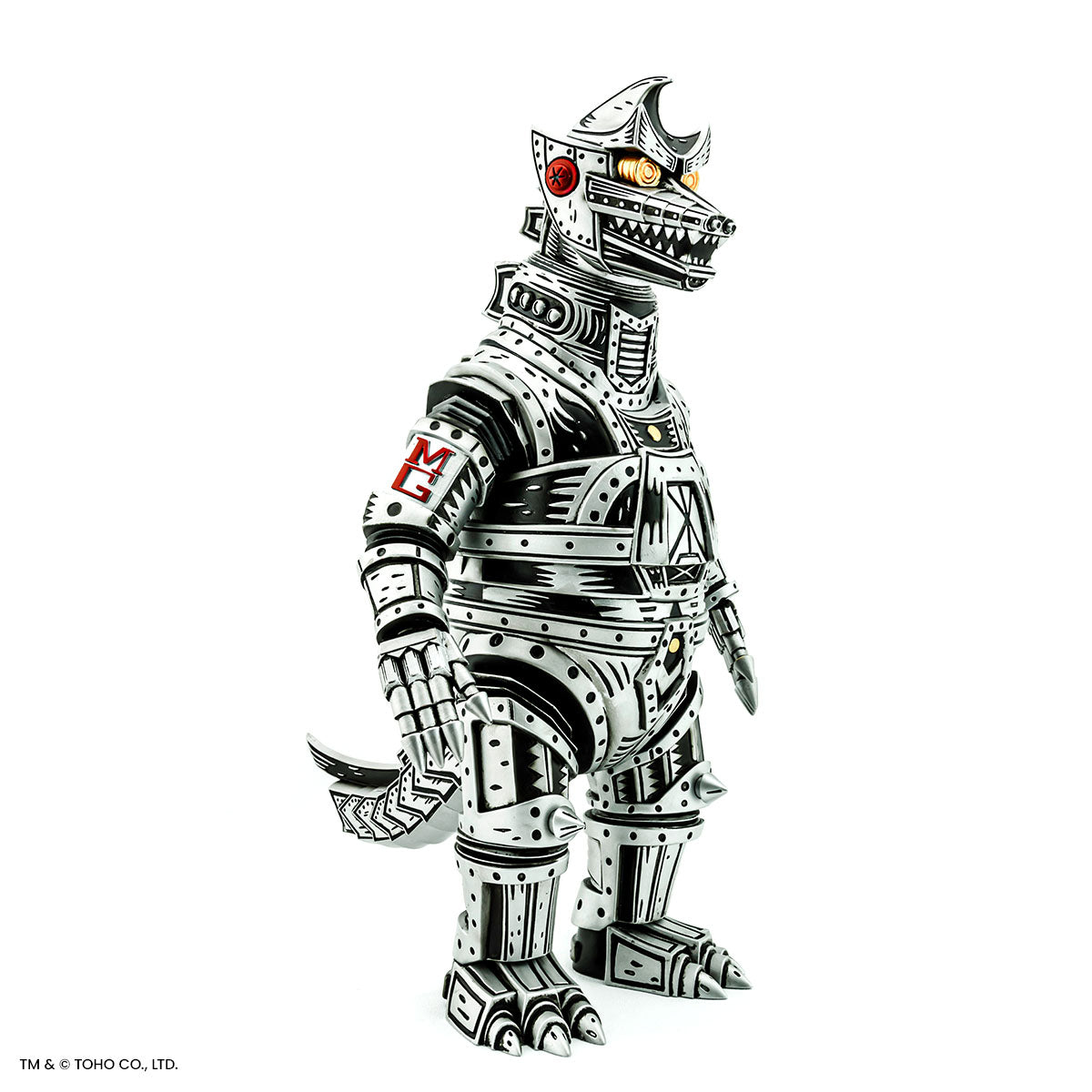 Mechagodzilla Vinyl Designer Figure by Attack Peter - Silver Variant Limited Edition Collectible Toy for Anime & Kaiju Fans - Perfect for Display, Gifts, and Action Figure Collections