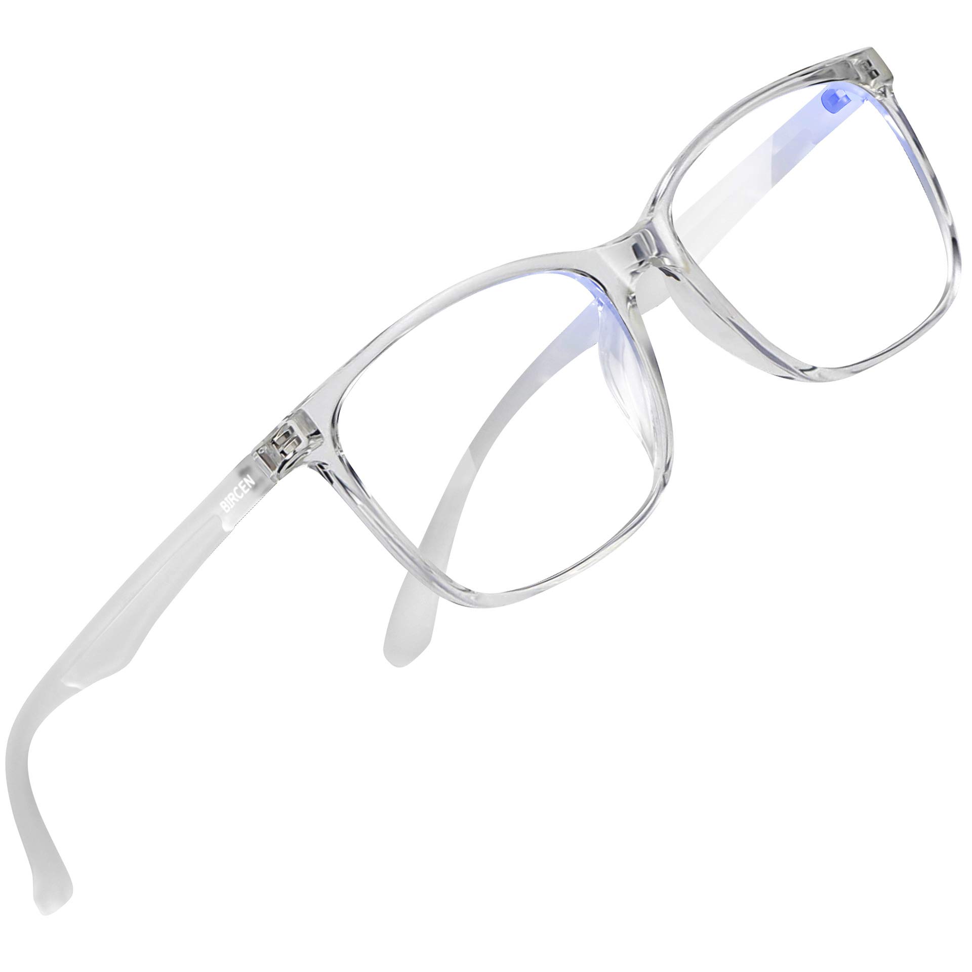 Blue Light Blocking Glasses for Men & Women - Square Frame Anti Eyestrain Computer Gaming Glasses, Non-Prescription - Perfect for Office Work, Gaming & Screen Time Protection