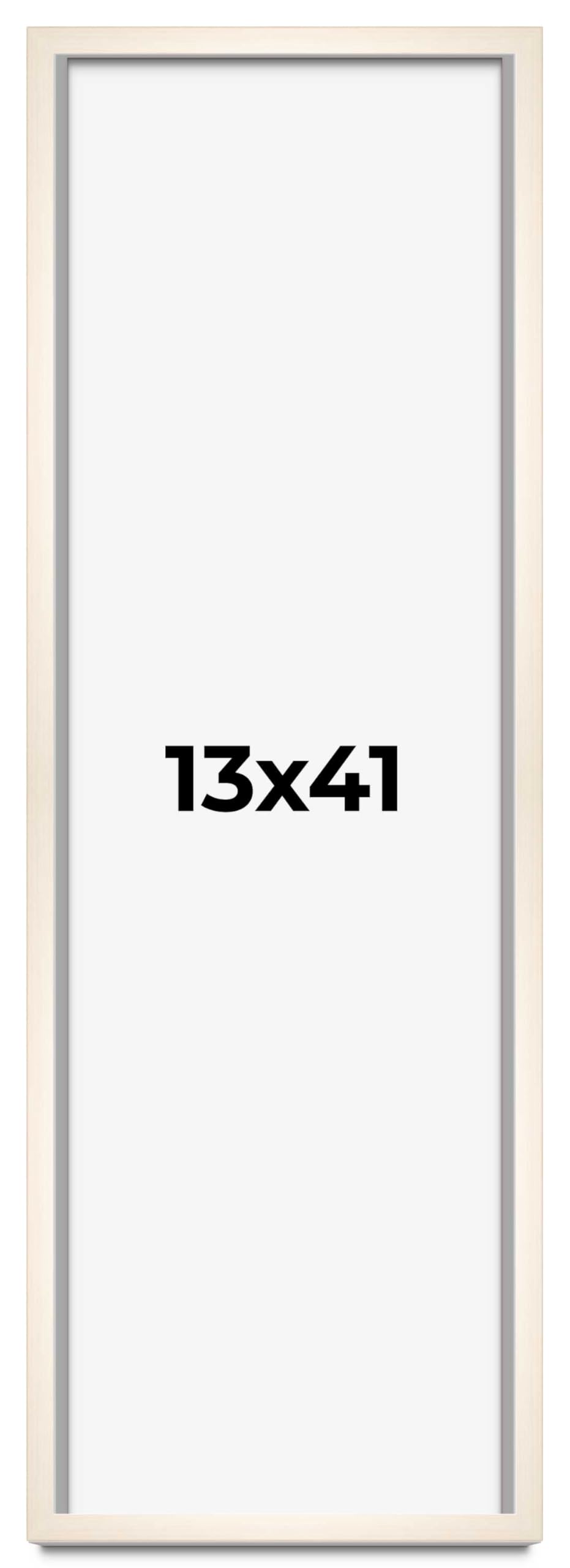 CountryArtHouse 13x41 Whitewashed Solid Wood Picture Frame - 0.8125 Inch Moulding Width with UV Acrylic Plexiglass, Acid-Free Foam Backing & Hanging Hardware | Perfect for Wall Art, Family Photos & Home Decor
