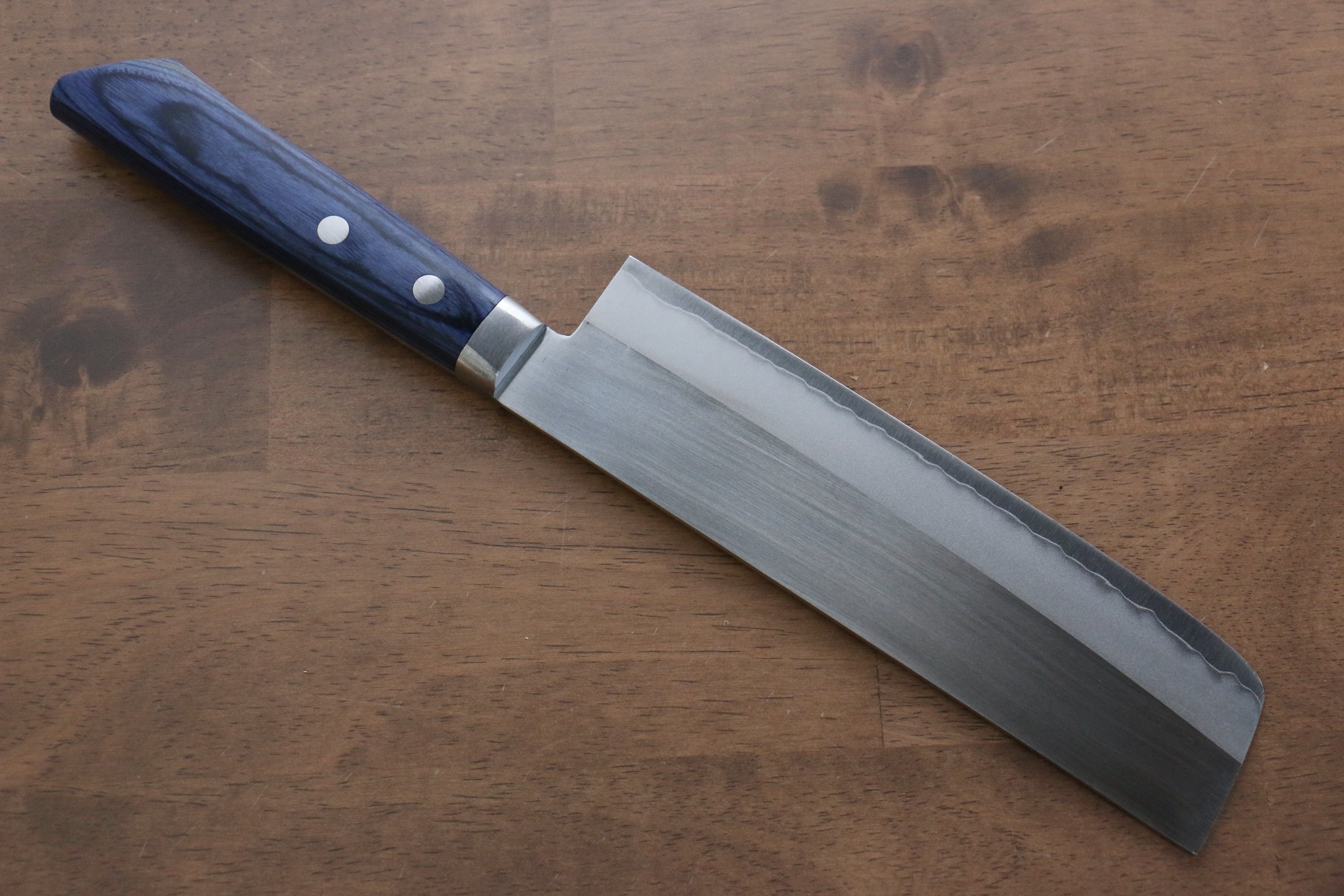 Premium Kunihira VG1 Migaki Finished Usuba Knife 165mm - Japanese Blue Pakka Wood Handle - Ideal for Sushi, Vegetables & Precision Cutting
