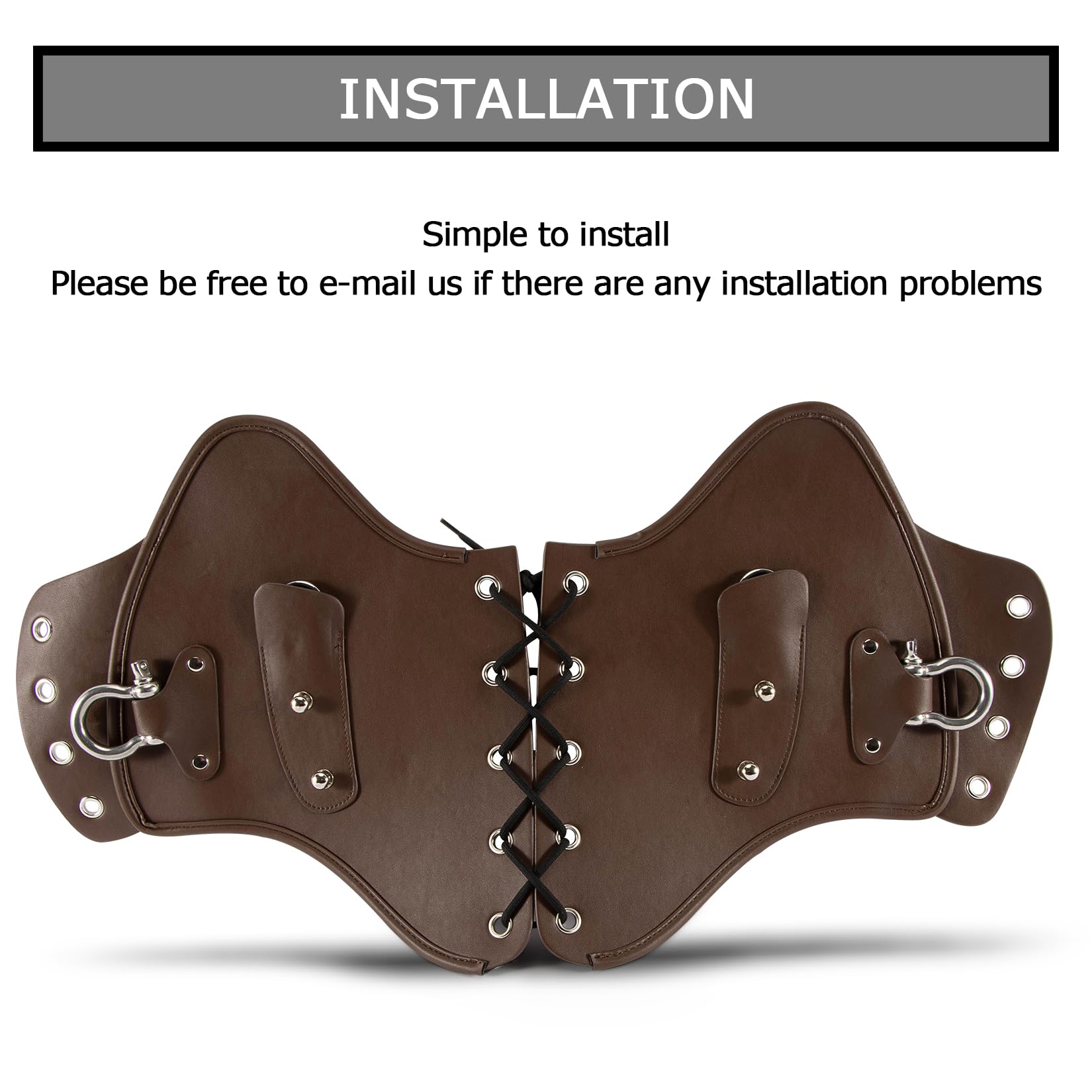 PSLER Universal Leather Motorcycle Heat Shield Deflector for Harley Touring & Sportster - Brown Side Saddle Heat Protection | Perfect for Long Rides & Hot Weather Riding