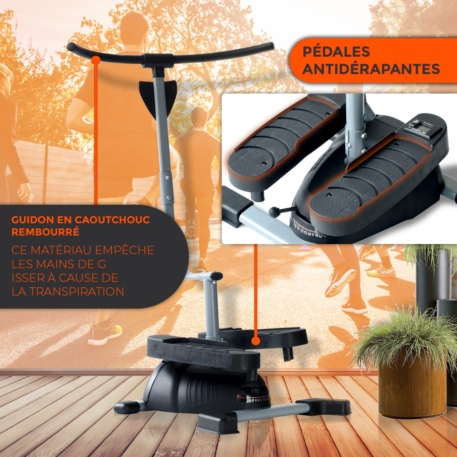 Bonplus BP Stepper Fitness Cardio Twister Machine with LED Display - Home Workout Equipment for Legs, Buttocks, Waist, Abs & Arms - Max Weight 120kg - Perfect for Cardio, Toning & Indoor Fitness Training