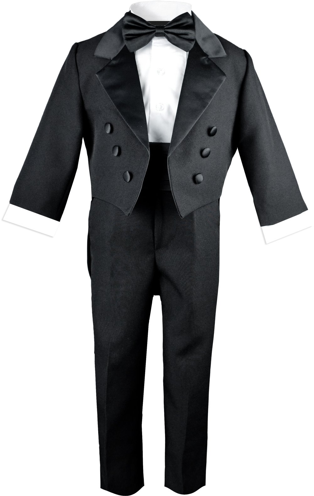 Little Boys Black Tuxedo with Tail - Formal Wear for Weddings & Parties (2T)