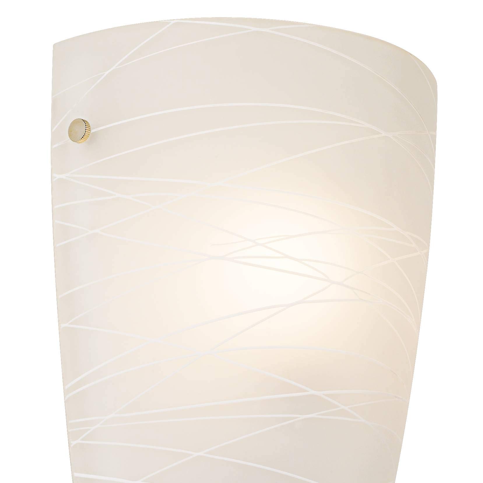 Possini Euro Design Isola Modern Wall Sconces - Set of 2 White Striped Glass Hardwired Light Fixtures (13.25
