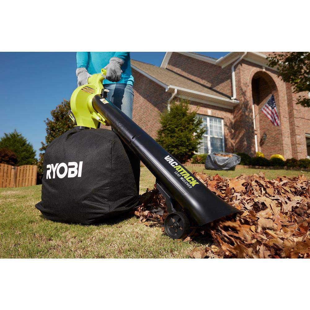 RYOBI 40V Cordless Leaf Blower Vacuum Mulcher - Metal Impeller, Variable Speed, Heavy Duty Bag | Battery & Charger Sold Separately | Perfect for Yard Cleanup, Leaf Removal & Lawn Maintenance