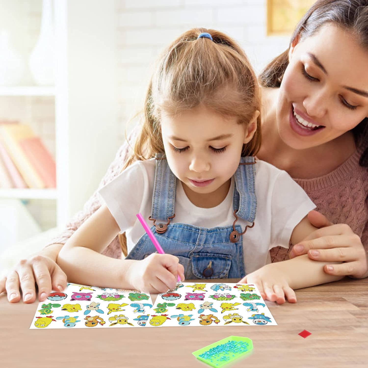 18 Pcs Diamond Art Stickers Kits for Kids & Adults - DIY Cartoon Paint by Numbers Mosaic Stickers, Arts & Crafts Kit for Beginners - Perfect for Home Decor, Scrapbooking & Gift Making