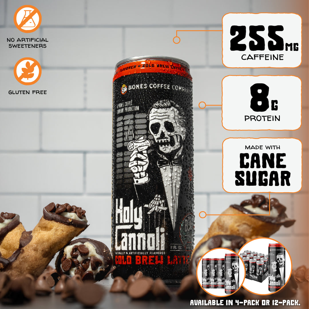 Holy Cannoli Cold Brew Latte - Premium Iced Coffee Blend for Home & Office - Perfect for Morning Energy Boost or Afternoon Pick-Me-Up
