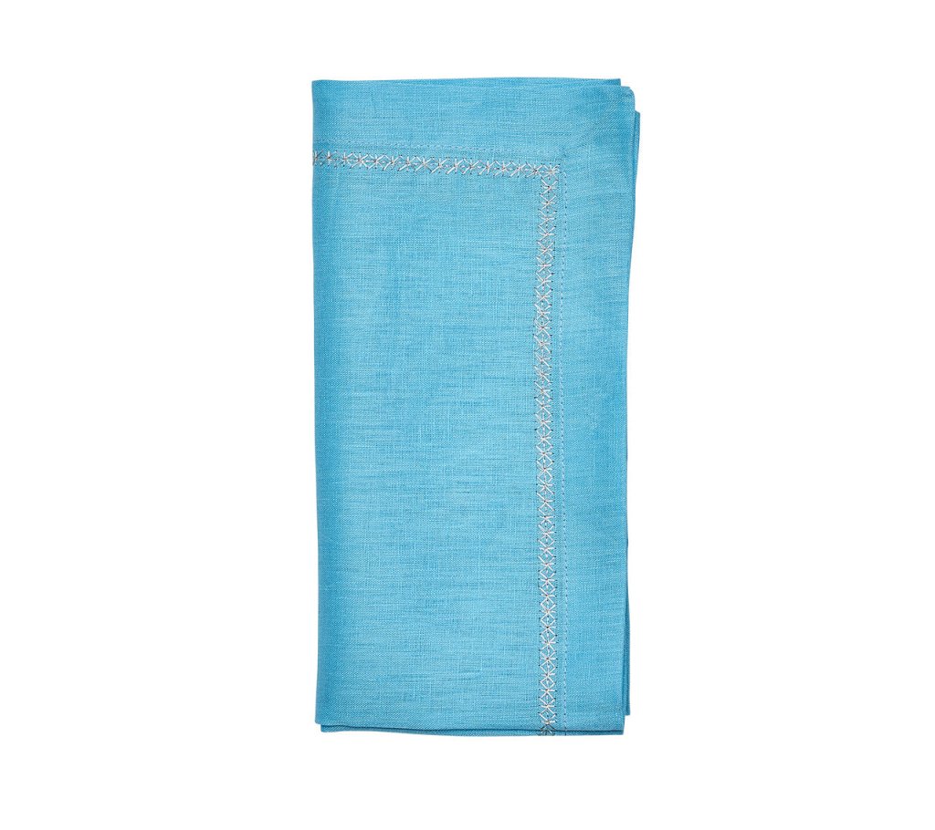 Premium Classic Blue Napkins Set of 4 - 100% Cotton Dinner Napkins for Formal Dining, Parties & Everyday Use
