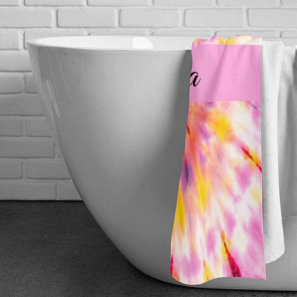 Custom Tie Dye Beach Towels with Name - Personalized Beach Towel for Adults | Naisian NIANWUDU E-Shine | Perfect for Beach Vacations, Pool Parties & Summer Outings