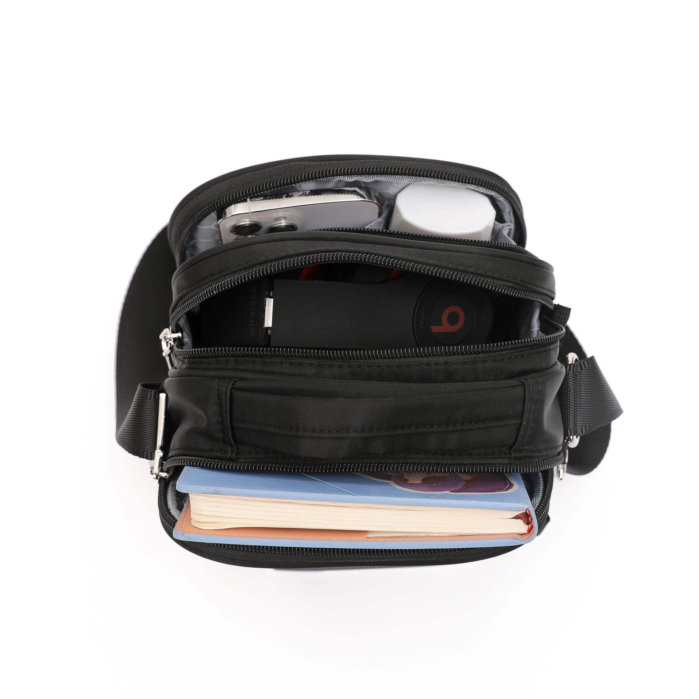 Tosca TCA955 Small Anti-Theft Shoulder Bag for Women & Men - Secure RFID Blocking Crossbody Bag for Travel, Commuting & Daily Use - Black