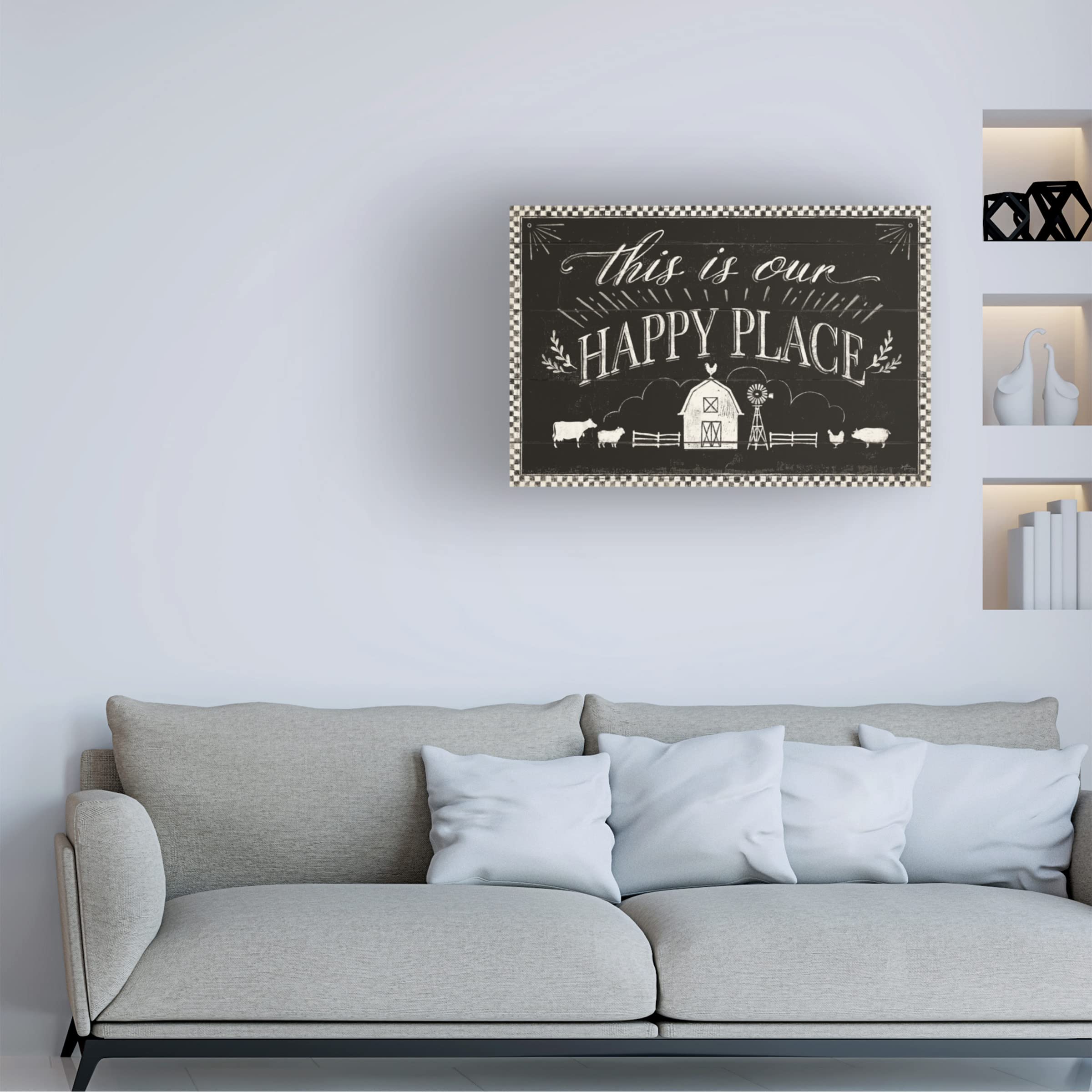 Trademark Fine Art 'Country Thoughts I Black' Canvas Wall Art by Janelle Penner - Rustic Farmhouse Decor for Living Room, Bedroom & Office