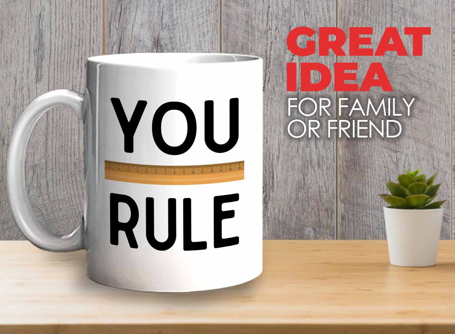 11oz White Teacher Mug - 'You Rule' Inspirational Gift for Teacher's Day, Valentine's Day & Back to School - Perfect for Coffee, Tea & Classroom Appreciation