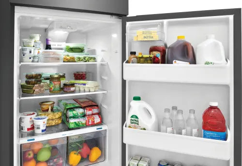 Frigidaire FFHT1822UV 17.6 Cu. Ft. Top Freezer Refrigerator - Energy Efficient Stainless Steel Appliance for Kitchen, Home & Office Use