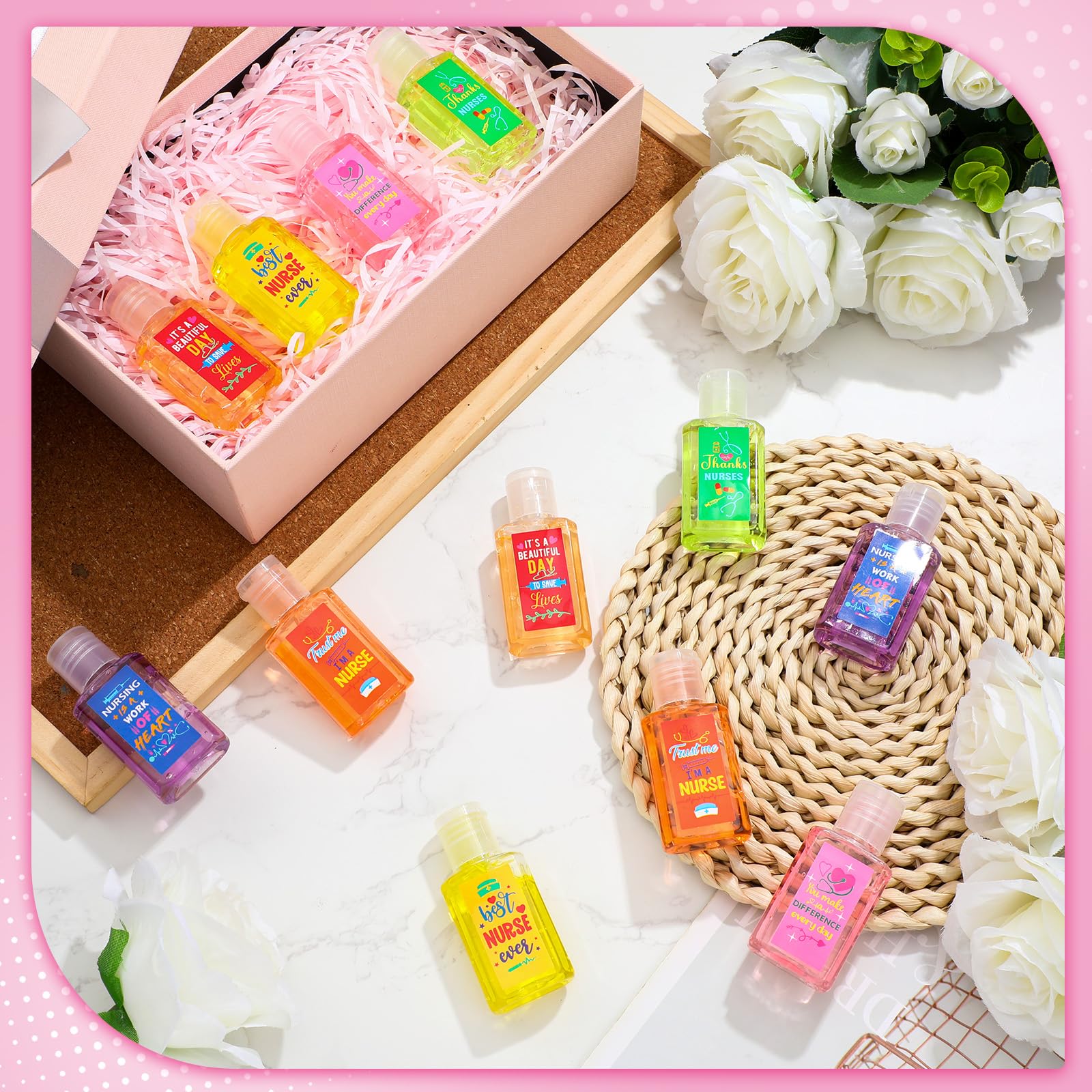 Frienda 24 Pack Mini Hand Sanitizer Travel Size - Bulk Nurse Gift Set for Appreciation Week, Medical Workers & Assistants - Perfect for Thank You Gifts, Office Parties & Healthcare Events - Ideal for Hospitals, Clinics & Workplace Hygiene