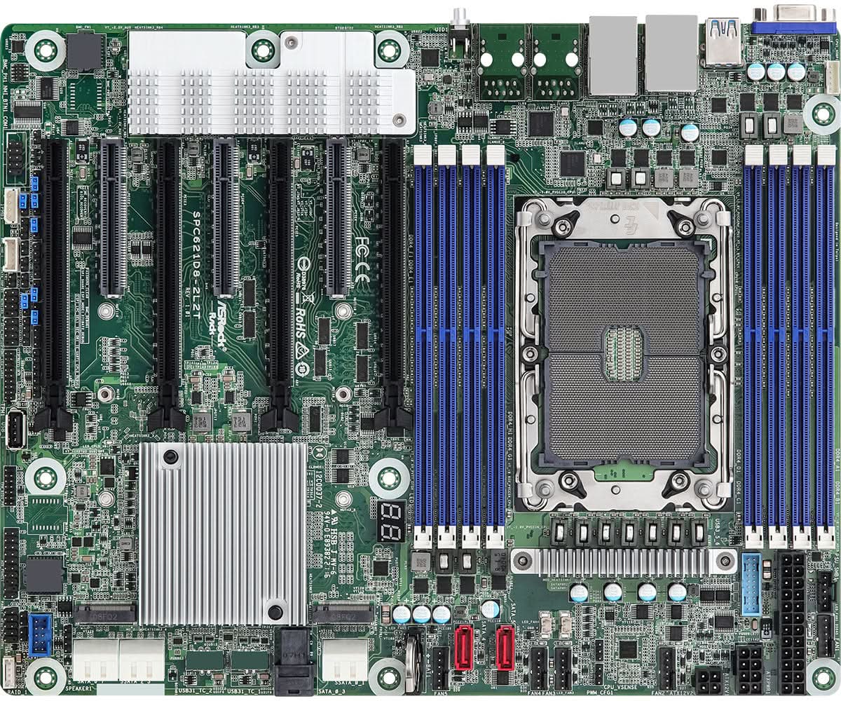 ASRock SPC621D8 Motherboard - Intel C621A Chipset, LGA 4189 Socket, ATX Form Factor - Ideal for High-Performance Workstations & Server Builds