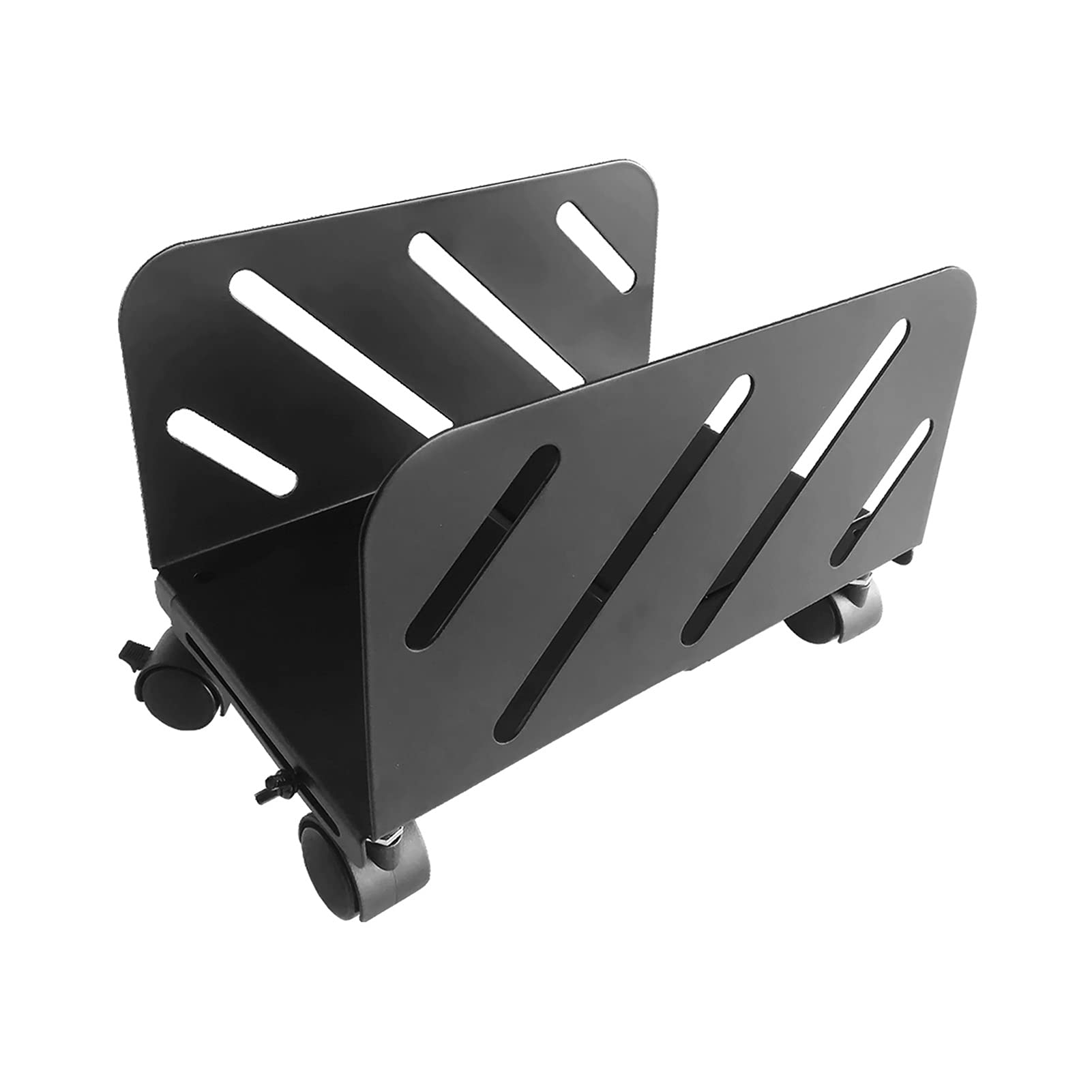 TOMYEUS Universal CPU Holder Stand for PC Tower - Mobile Cart with Wheels, Adjustable Desktop Computer Stand Fits All PC Cases (Black) - Perfect for Office, Gaming & Home Workspace Organization