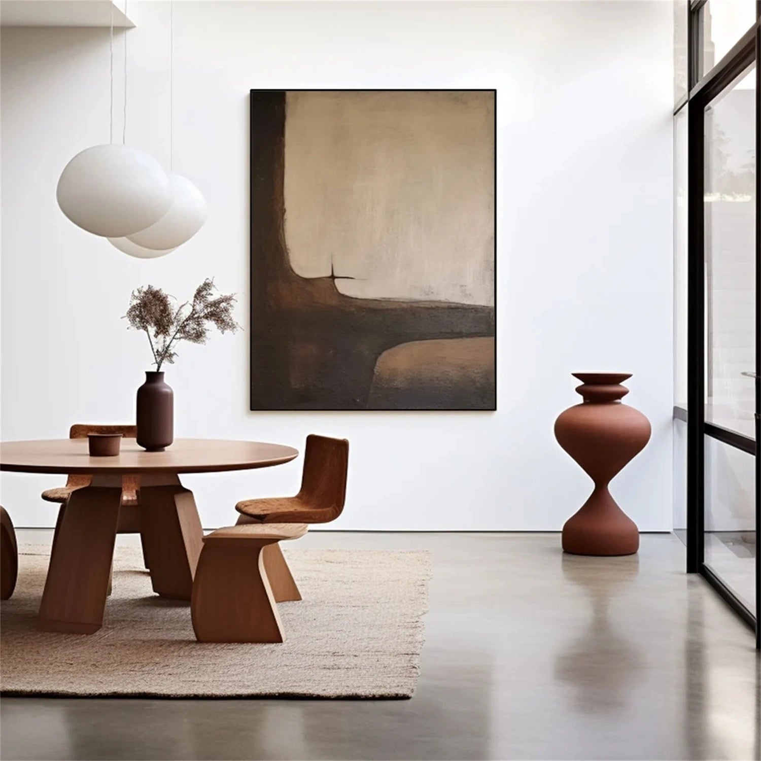Beige & Brown Abstract Wall Art Print #BB149 - Modern Home Decor for Living Room, Bedroom & Office