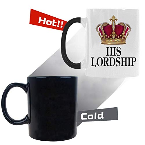 WECE Funny Heat Sensitive Coffee Mug - 11oz Color Changing Ceramic Cup with 'His Lordship' Design | Perfect Gift for Office, Home Use & Coffee Lovers