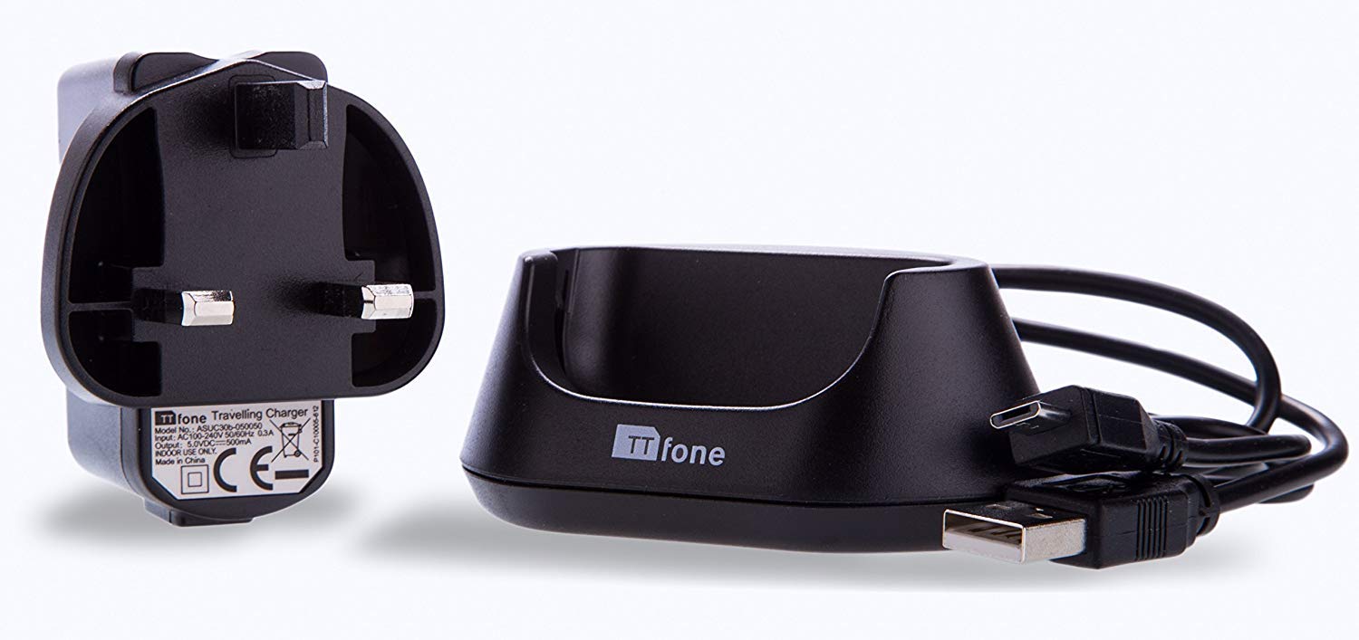 TTfone TT970 Docking Station with Fast Charger - Universal Phone Stand for iPhone, Samsung, Android - Perfect for Home, Office, and Car Use