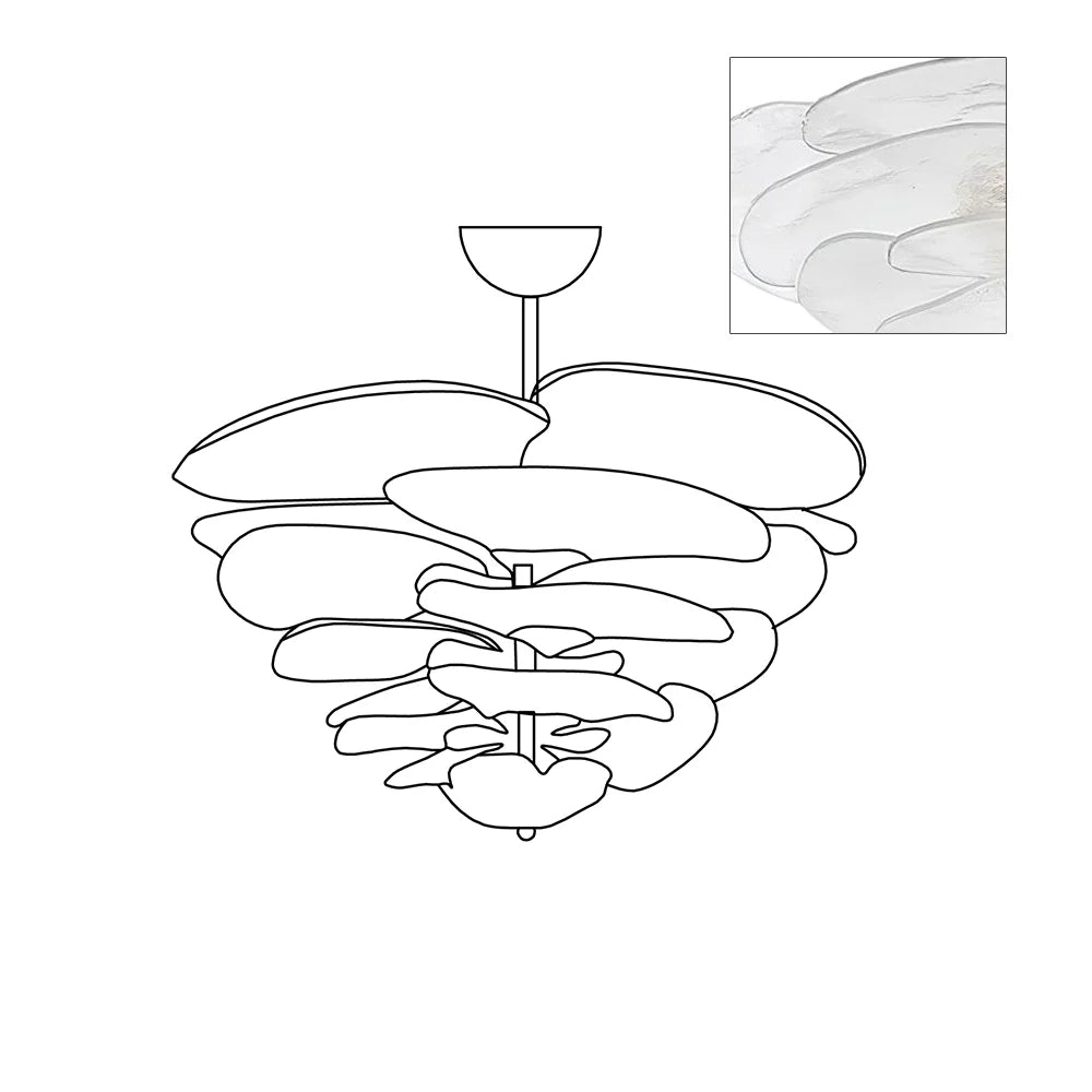 Elegant Lilypad Glass Chandelier - Modern Crystal Ceiling Light Fixture for Dining Room, Living Room & Bedroom Decor | Perfect for Home Lighting and Interior Design