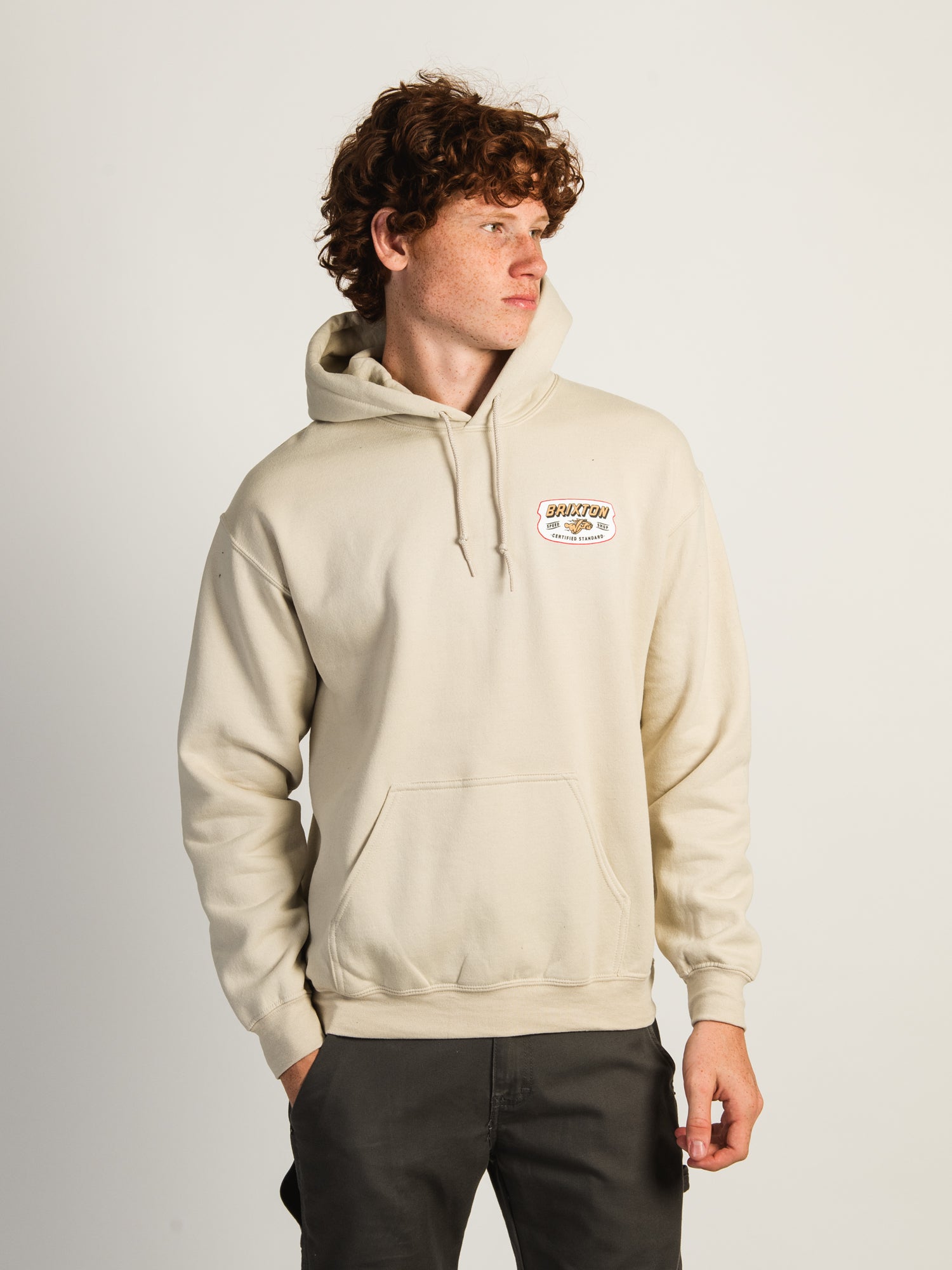Brixton Clayburn Pullover Hoodie for Men - Soft Cotton Fleece Sweatshirt with Kangaroo Pocket | Casual Wear, Street Style & Outdoor Activities