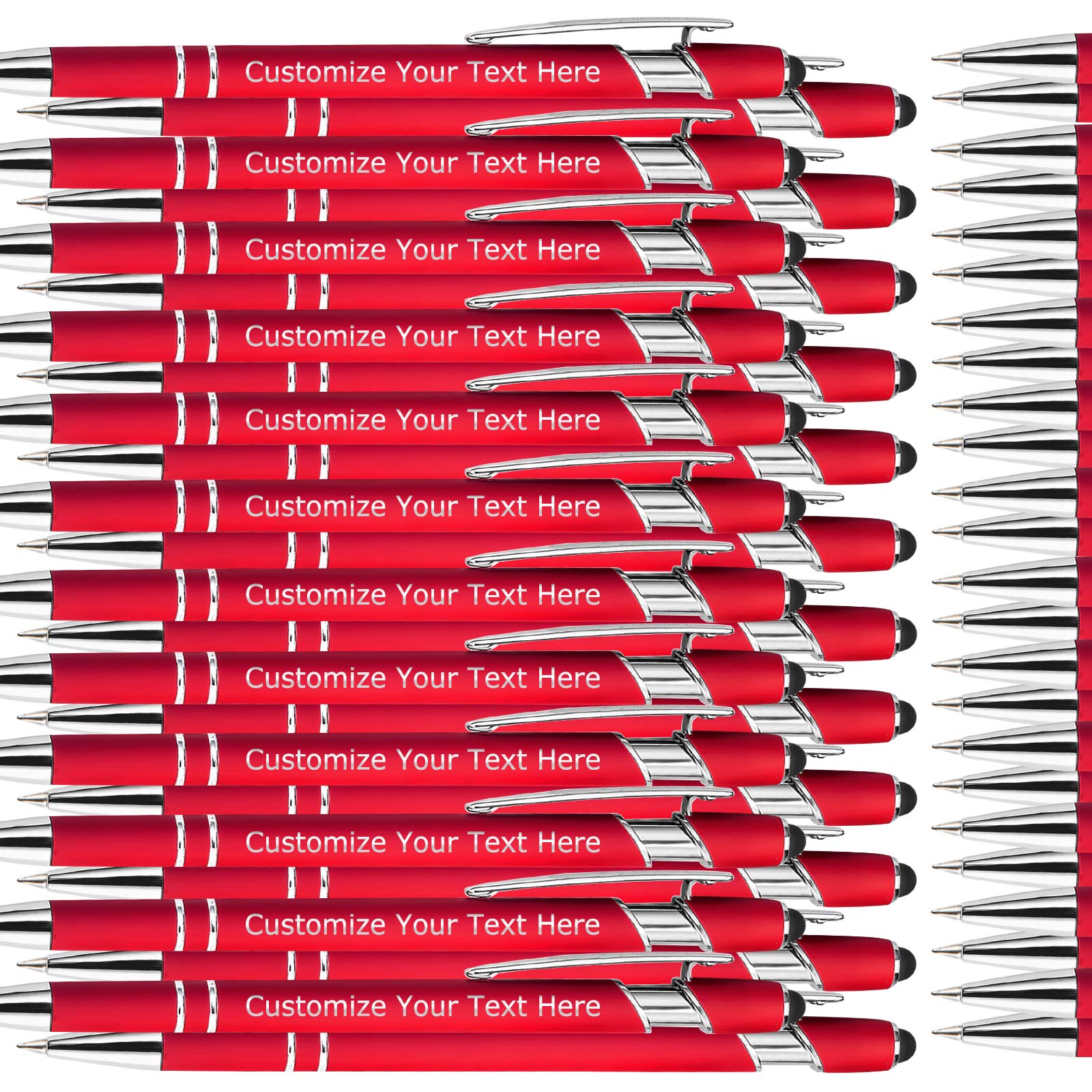 300 Pack Personalized Custom Engraved Ballpoint Pens with Stylus Tip - Bulk Office Pens with Name/Message - Medium Point Black Ink - Perfect for Birthday, Graduation Gifts for Men & Women - Ideal for Office Use, Business Promotions & Corporate Events