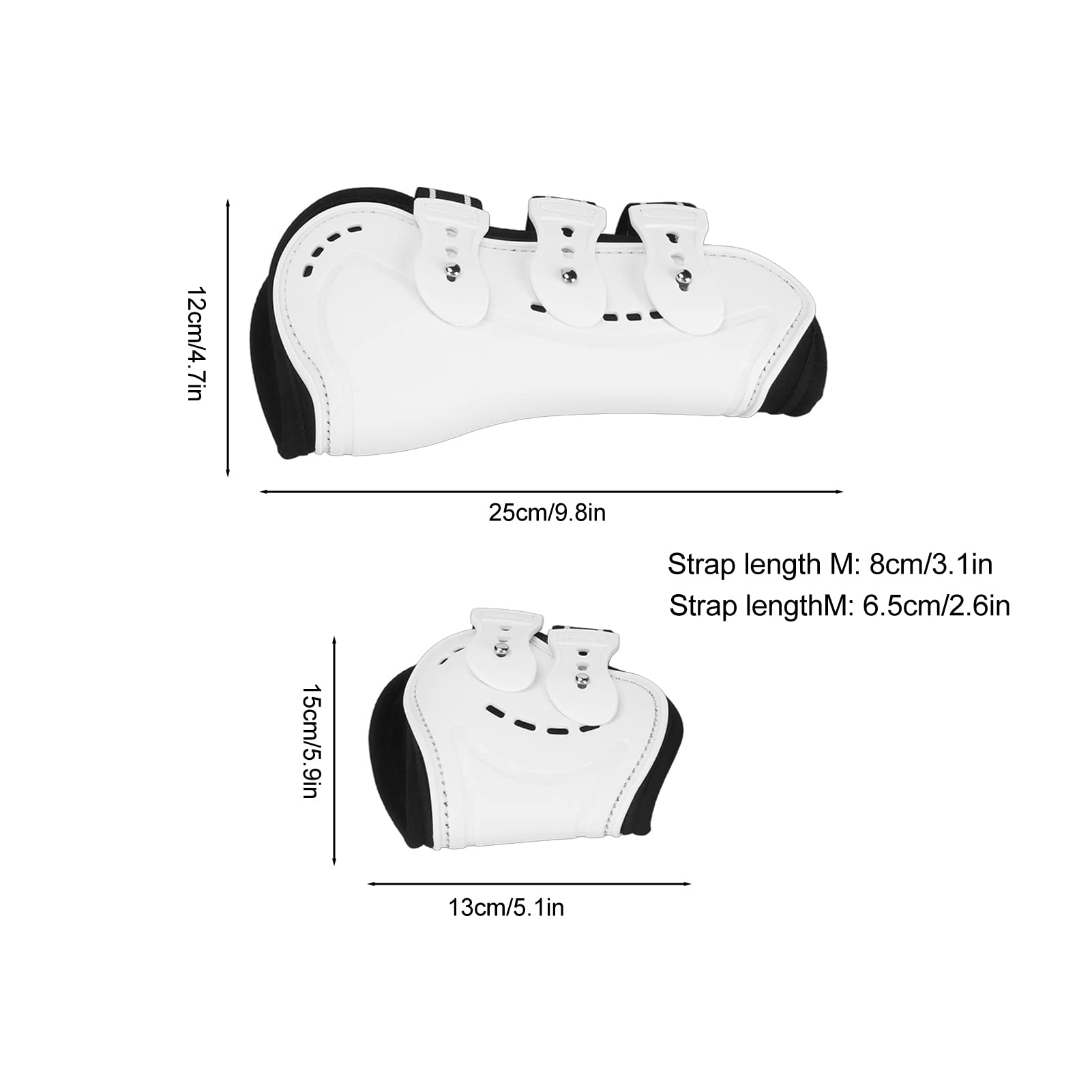 Shock Absorbing Adjustable Horse Tendon Boots - Open Front Jumping Fetlock Boots for Front & Hind Leg Protection (White, Set of 4) - Ideal for Show Jumping, Dressage & Equestrian Training