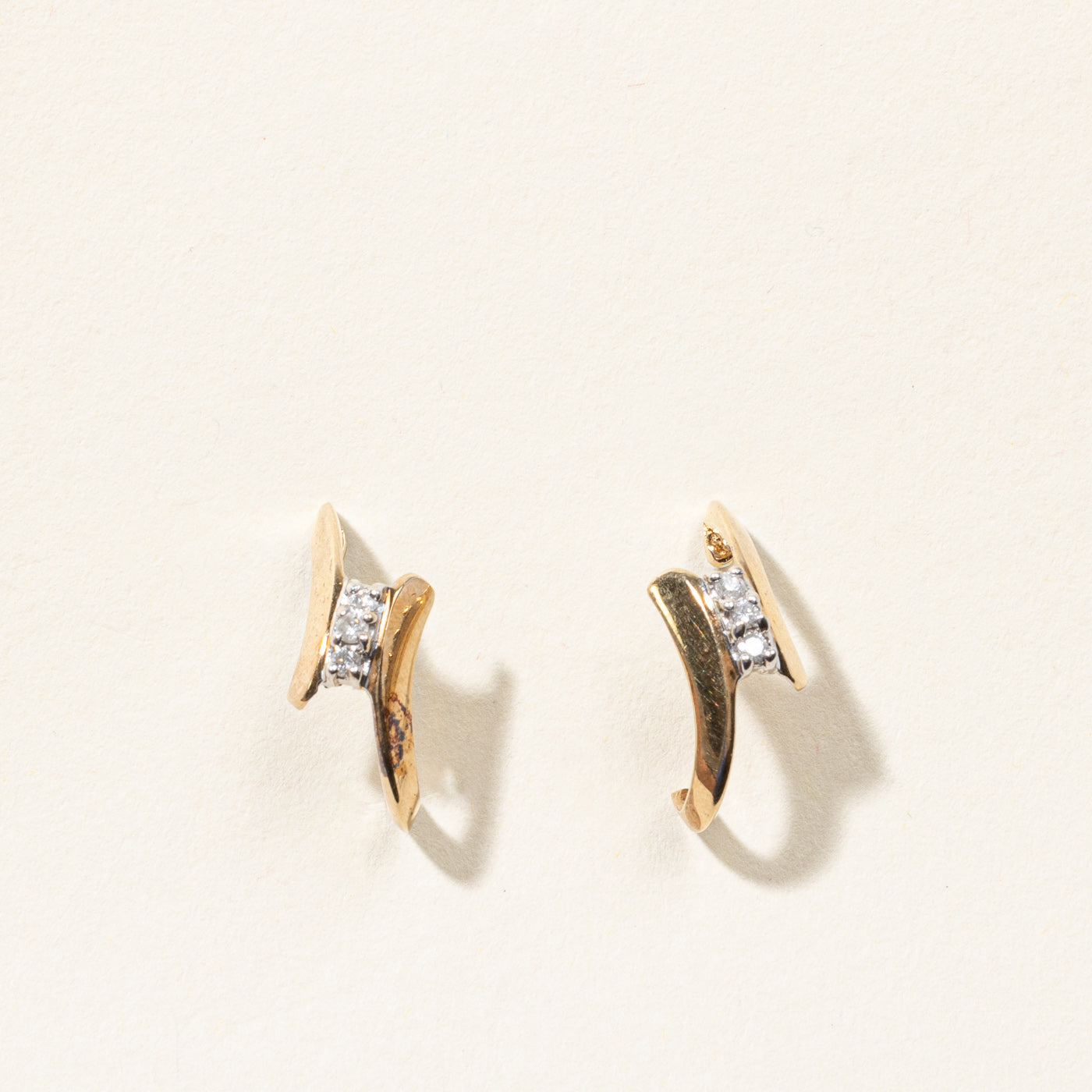 0.12ctw Three Stone Diamond Stud Earrings for Women - 14K White Gold Dainty Jewelry Gift for Anniversary, Birthday & Special Occasions