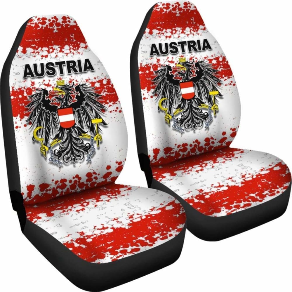 Stylish Austria Special Grunge Flag Car Seat Covers T232125 - Durable & Comfortable for Cars, Trucks & SUVs - Perfect for Road Trips & Daily Commutes